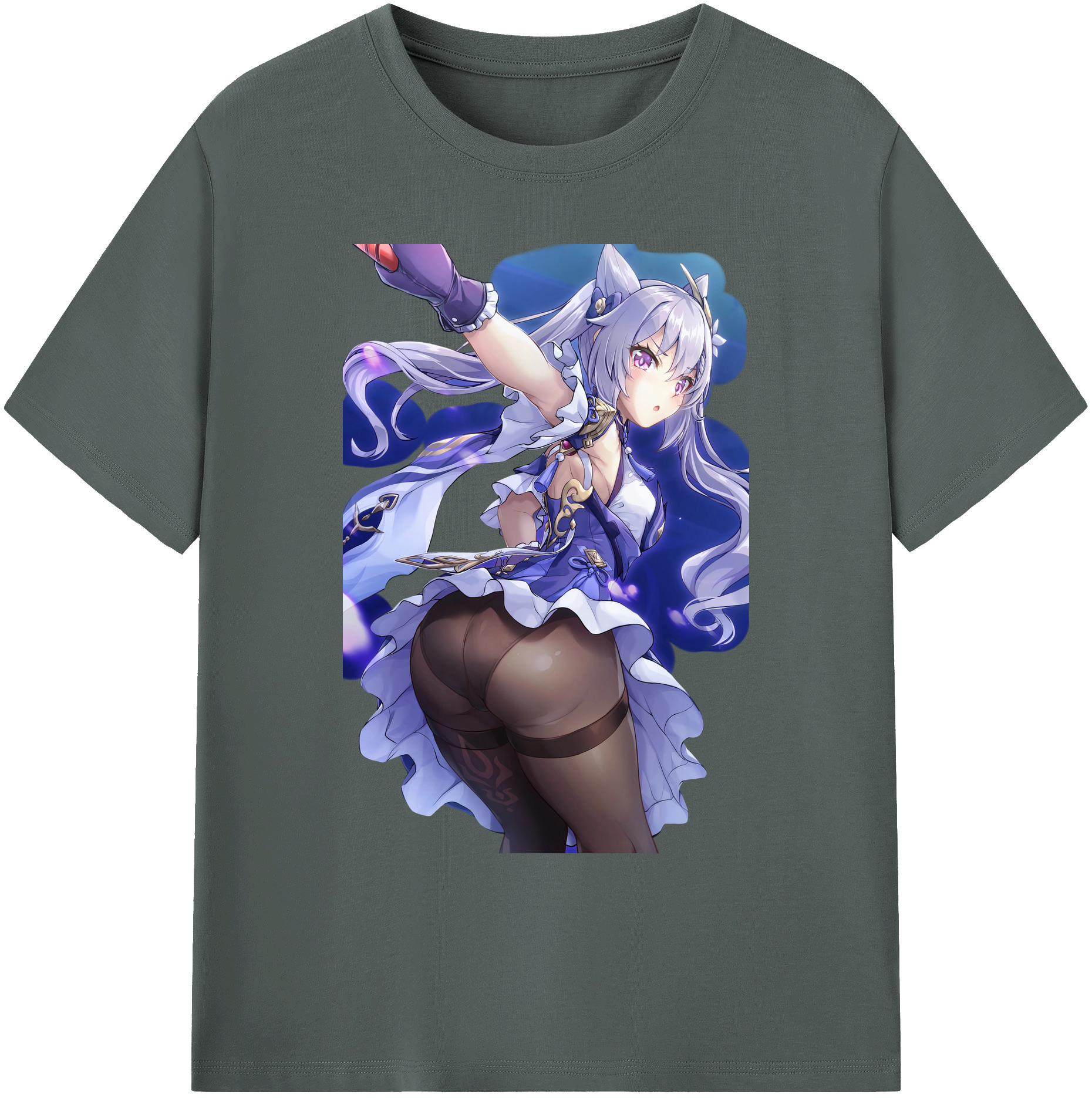 げんし神 刻晴 こくせい genshin Kokusei 綿100％ メンズ半袖Tシャツ｜肌触りやわらか＆通気性
